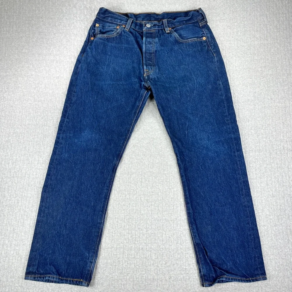 Levi's 501 Original Fit Jeans Men 34x30 fits 31x28 Blue Straight Leg Button Fly